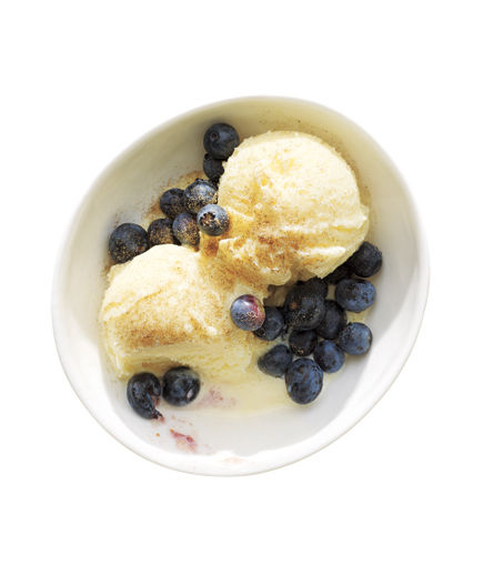 Frozen Yogurt With Blueberries and Cardamom
