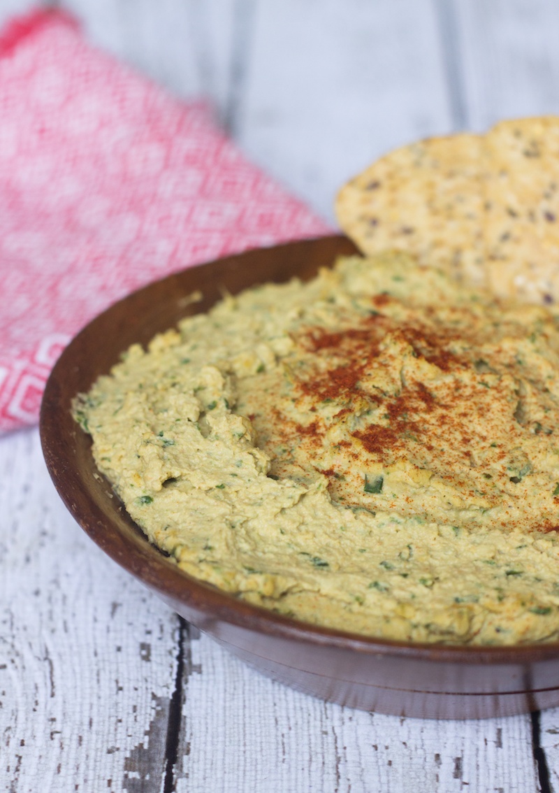 Spinach Hummus with Artichokes